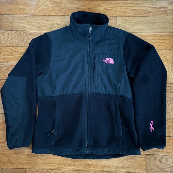 he North Face‎ Denali Jacket Womens S Full Zip Breast Cancer Black Polartec - Picture 1 of 10